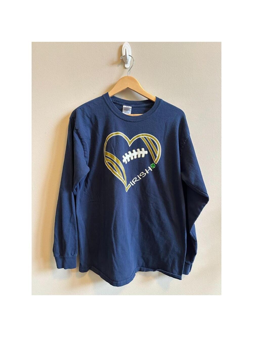 Notre Dame Irish Long Sleeve T-Shirt 100% Cotton size L